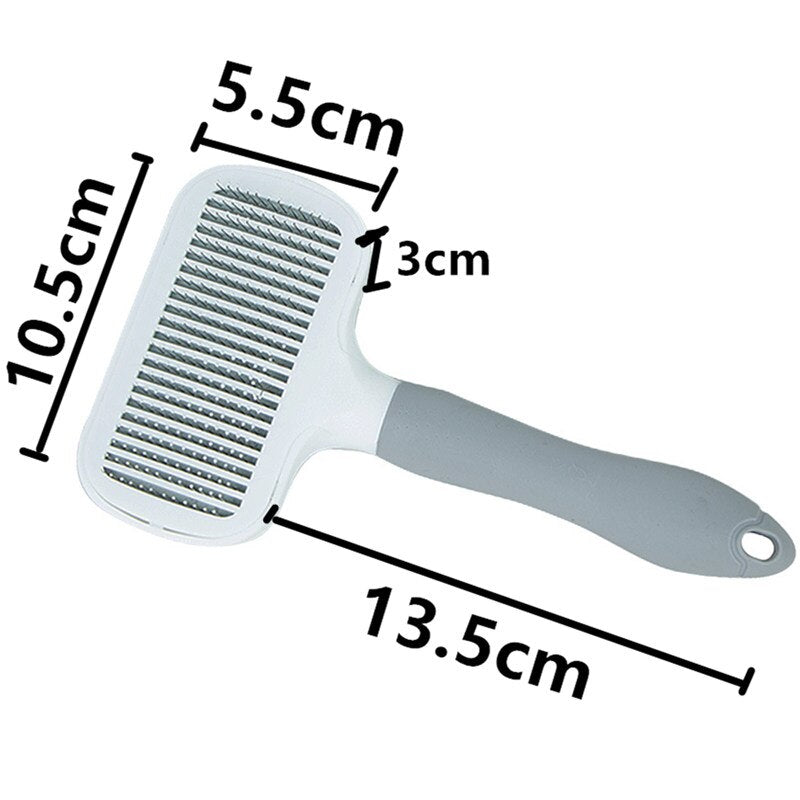 Cat Comb One-click Cat Brush Automatic Pet Hair Remover Pet Grooming Open Knot Comb for Cats Grooming Handle Brush Pet Supplies