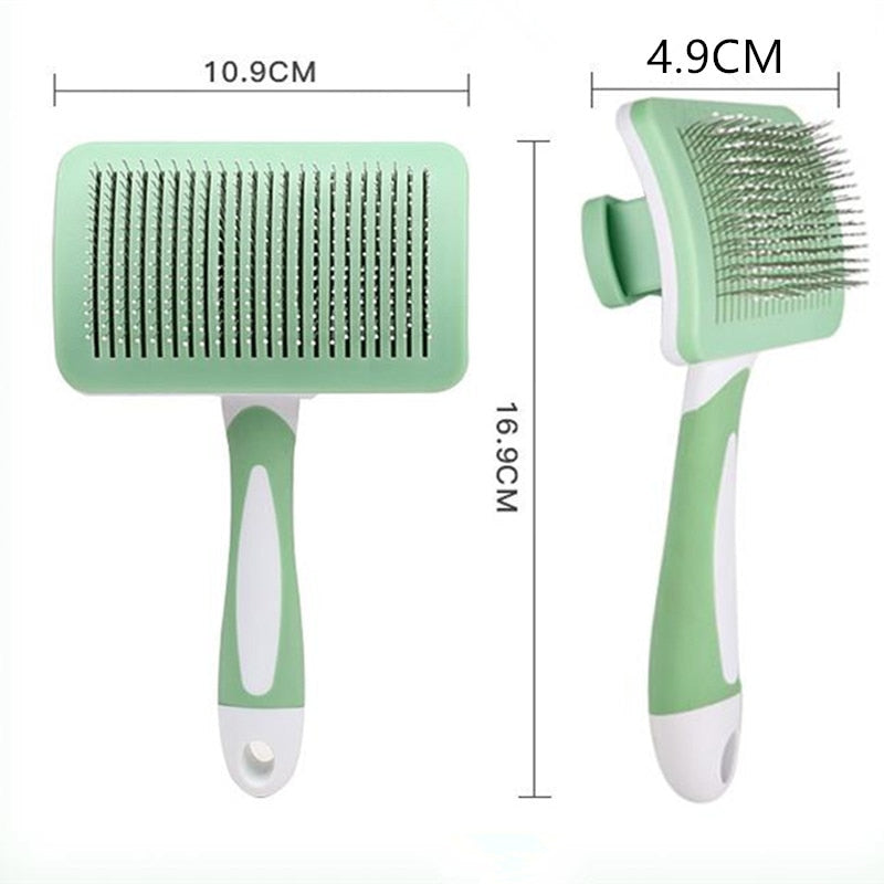 Cat Comb One-click Cat Brush Automatic Pet Hair Remover Pet Grooming Open Knot Comb for Cats Grooming Handle Brush Pet Supplies