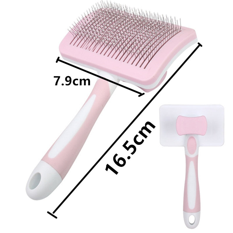 Cat Comb One-click Cat Brush Automatic Pet Hair Remover Pet Grooming Open Knot Comb for Cats Grooming Handle Brush Pet Supplies
