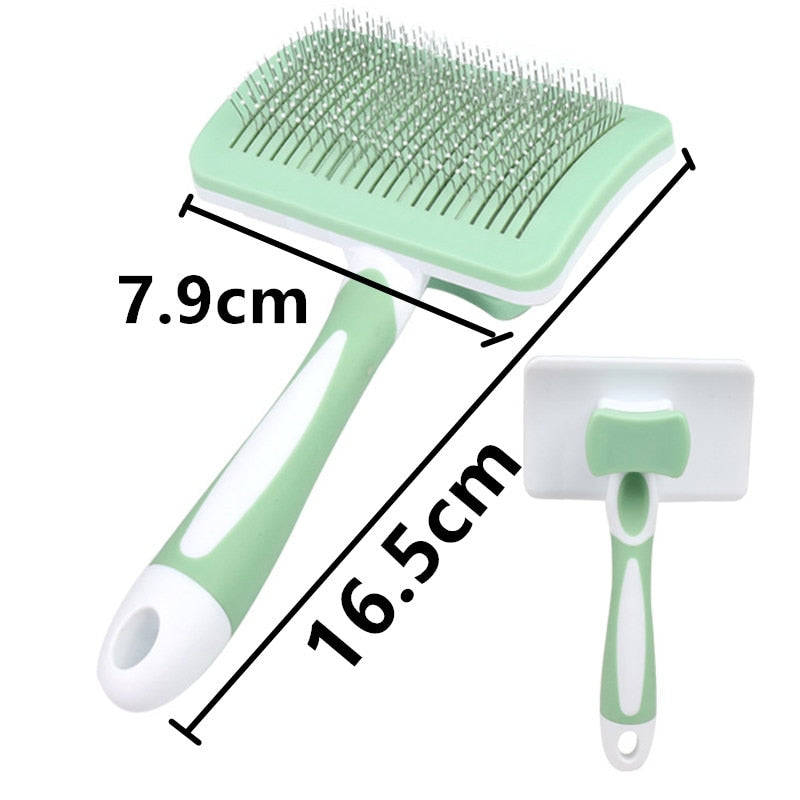 Cat Comb One-click Cat Brush Automatic Pet Hair Remover Pet Grooming Open Knot Comb for Cats Grooming Handle Brush Pet Supplies