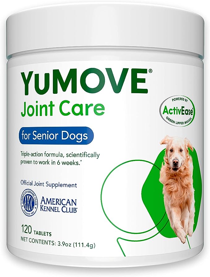 YuMOVE Senior Dog | High Strength Joint Supplement for Older, Stiff Dogs with Glucosamine, Chondroitin, Green Lipped Mussel | Aged 9+ | 120 Tablets,Package may vary