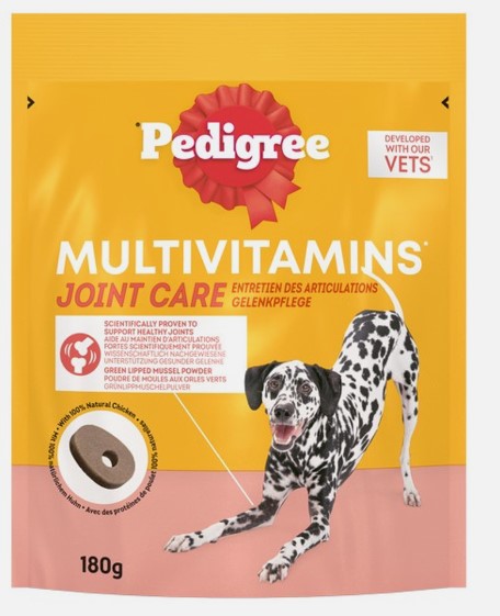 Pedigree Multivitamins Joint Care, 30 Soft Chew Supplements for Dogs, 180 g, with Natural Chicken, Treats to support Healthy Joints