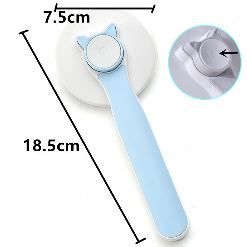 Cat Comb One-click Cat Brush Automatic Pet Hair Remover Pet Grooming Open Knot Comb for Cats Grooming Handle Brush Pet Supplies